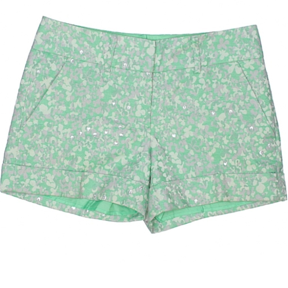 7th Avenue Design Studio Chino shorts embellished details low rise green size 2